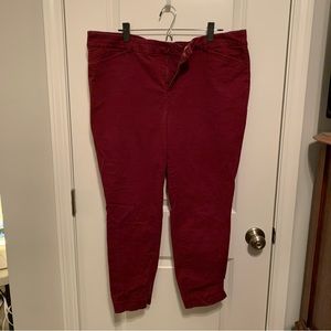 Maroon Old Navy Pixie ankle pant, size 18